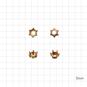 石座 6本爪 縫製 SS30 真鍮 10個 RAW 生地 金具 パーツ 手芸 ハンドメイド 材料
