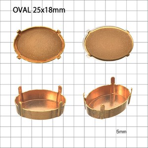 石座 菊爪 小判 25×18mm 真鍮 10個 RAW 生地 金具 パーツ 手芸 ハンドメイド 材料