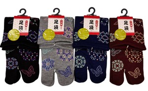 【数量限定】日本製　ちょうどいいサイズ　小さめ　婦人足袋CL　蝶と万華鏡
