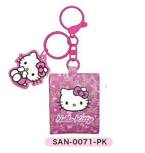 ★【9月中旬入荷予定】ハローキティ　ギャルシリーズ　ミニミラーチャーム　ヒョウ柄　ピンク
