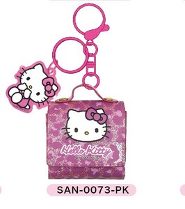 ★【9月中旬入荷予定】ハローキティ　ギャルシリーズ　マルチケースチャーム　ヒョウ柄　ピンク