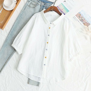 Button Shirt/Blouse Double Gauze Colorful Cotton