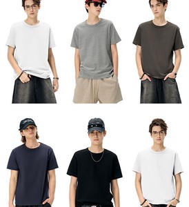 P22527 半袖 ラウンドネック Tシャツ 2025夏秋新作 男 日系 スポーツ  メンズ トップス 無地