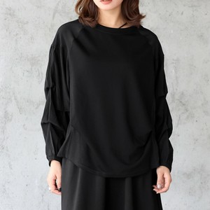 u29007 レトロ ランタンスリーブ プリーツ デザイン ゆったり Tシャツ 2025秋新作