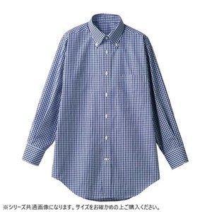 住商モンブラン シャツ 兼用 長袖 ネイビーチェック cm2503-9-LL LLサイズ