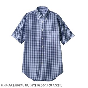 住商モンブラン シャツ 兼用 半袖 ネイビーチェック cm2504-9-5L 5Lサイズ