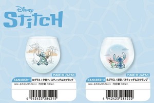 「ディズニー」丸グラス/スティッチ&スクランプ