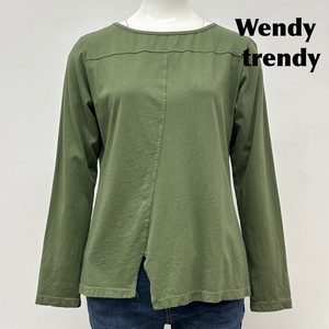 【イタリア製】 ステッチ切替えデザイン コットン ロングスリーブTシャツ Wt