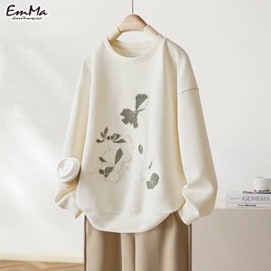 フラワー刺繍トップス スウェット カジュアル 春 秋  【2025新作】