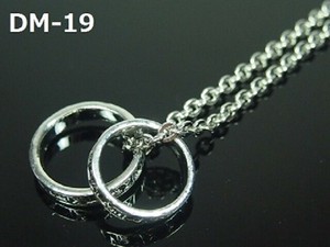 メンズネックレス　ダブルローマンリングネックレス　SV風