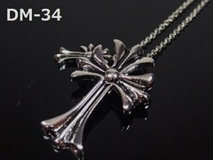 メンズネックレス　ダブルクロスネックレス　SV風