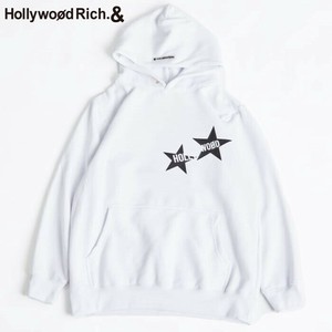 连帽衫 黑 刺绣 烫布贴/徽章 可爱 白色 星星