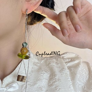 ＜人気商品＞韓国ファッション 天然水晶石 手作りビーズフリンジピアス 穿孔用可逆式ピアス