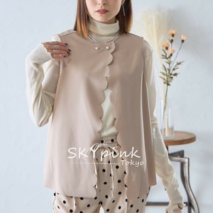 【WEB限定特別価格】バックパール＆スカラップデザインベスト　ジレ　skypink東京