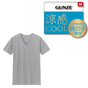 BODYDRY/VネックTシャツ　紳士　涼感COOL　鹿の子素材
