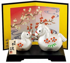 ★開運招福の干支★　縁起の良い置物【開運　福午親子(ラインストーン)】