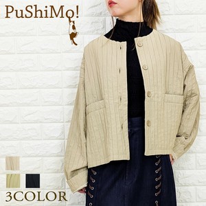 【PuShiMo!】　フクレストライプジャガードJK　オーバーサイズジャケット