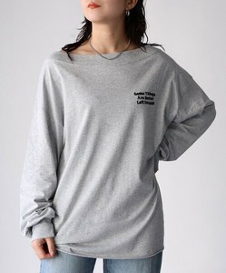 T-shirt Design Pigment Long T-shirt Back Off-The-Shoulder