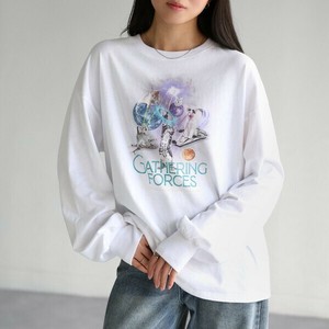 T-shirt Space Long T-shirt Cat