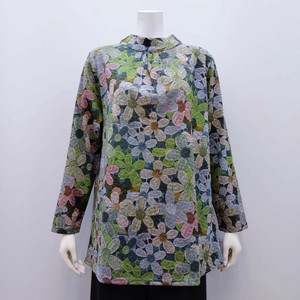 【2025新作】花柄後ゴムハイネックロングTシャツ