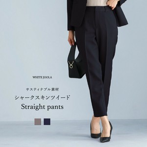【洗える・撥水・サステナブル素材】シャークスキンツイード・ストレートパンツ