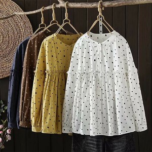 Button Shirt/Blouse COLOR Cotton Switching