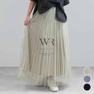 【2025/AW/新作】〈ボトムス〉上品なラメが華やかさをプラス◎チュールプリーツスカート ボトムス