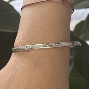 Silver Bracelet  Smooth Jewelry Bangle 4mm