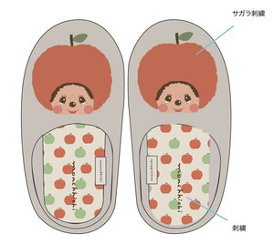 【2025年秋冬新作予約】【保育士】【モンチッチ】ルームシューズ （りんご）