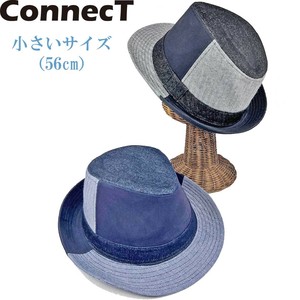 【小さいサイズ】56cm デニム 切替 ハイバックハット パッチワーク 帽子 メンズ レディース