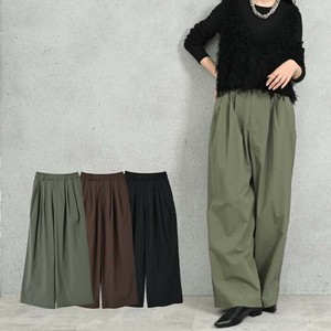 ナイロン綿puスリータックワイドパンツ【ナイロン】【タックワイドパンツ】