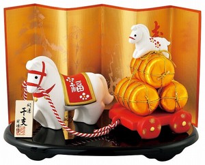 ★開運招福の干支★　縁起の良い置物【開運　宝曳き親子午】