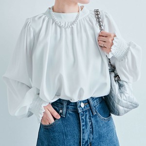 ブラウス《スタンドカラーギャザーブラウス 全5色 2サイズ》《25年AW新商品》