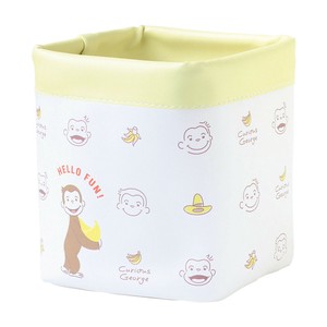11月下旬入荷　9/12受注締め切り【ティーズ】おさるのジョージ合皮スクエアバスケット　イエロー