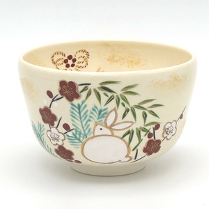 ※現品限り※【抹茶碗】京焼抹茶碗 「うさぎ」／手描き 日本製 抹茶茶碗 和食器 清水焼
