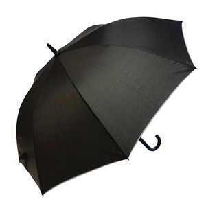 藤田屋 ユニセックス長傘 65cm 無地パイピング ブラック FTW-0011