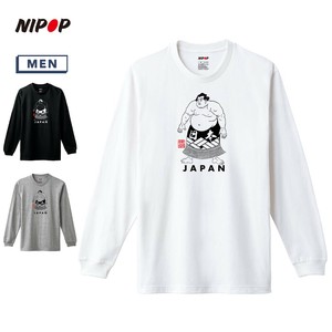 【予約】 長袖Tシャツ 力士 相撲 和 プリント インバウンド お土産 ロンT トップス メンズ ユニセックス