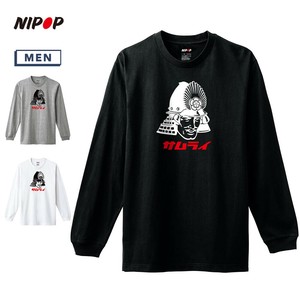 【予約】 長袖Tシャツ 侍 武士 和 プリント インバウンド お土産 ロンT トップス メンズ ユニセックス