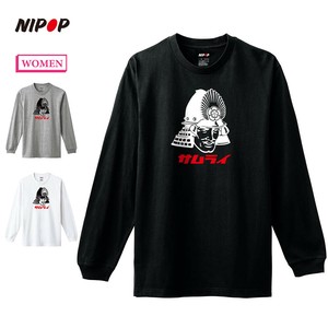 【予約】 長袖Tシャツ 侍 武士 和 プリント インバウンド お土産 ロンT トップス レディース