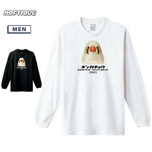 【予約】 長袖Tシャツ キンカチョウ CFW 鳥 ペット アニマル プリント 袖リブ ロンT メンズ ユニセックス