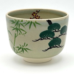 ※現品限り※【抹茶碗】京焼抹茶碗 「松竹梅」／手描き 日本製 抹茶茶碗 和食器 清水焼