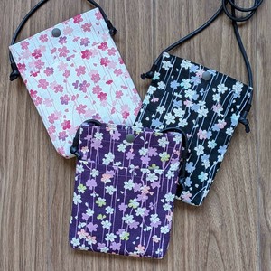 しだれ桜　スマホ ポシェット　　【日本製】　和柄