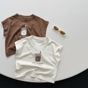 Tシャツ  ラウンドネック ノースリーブ 夏 無地 快適 子供 ファッション  MBQ3141