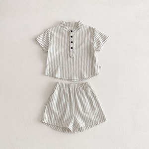 パンツスーツ 2点セット 夏   シャツ 半袖   ショートパンツ ストライプ 快適 子供用   MBQ3162