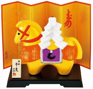 ★開運招福の干支★　縁起の良い置物【開運　金彩祭り福午】