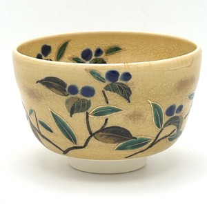 ※現品限り※【抹茶碗】京焼抹茶碗 「つゆ草」／手描き 日本製 抹茶茶碗 和食器 清水焼 花