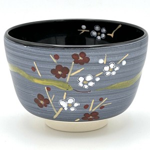 ※現品限り※【抹茶碗】京焼抹茶碗 「枝梅と蛇」／手描き 日本製 抹茶茶碗 和食器 清水焼