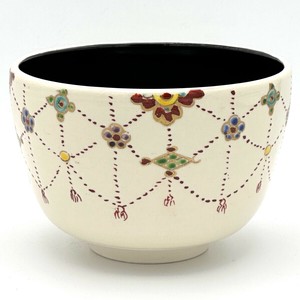 ※現品限り※【抹茶碗】京焼抹茶碗 「瓔珞紋」／手描き 日本製 抹茶茶碗 和食器 清水焼