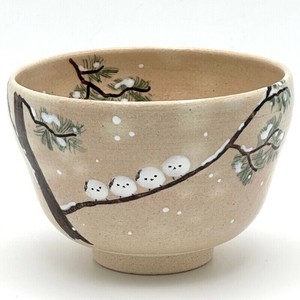 ※現品限り※【抹茶碗】京焼抹茶碗 「シマエナガ」／手描き 日本製 抹茶茶碗 和食器 清水焼