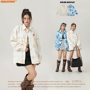 P22590  韓国風 ワイシャツ メンズ トップス 長袖  2025年秋新作 カジュアル プリント 男女通用